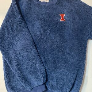 Summit Sportswear Illinois University Logo Sherpa Pullover Sweater Medium